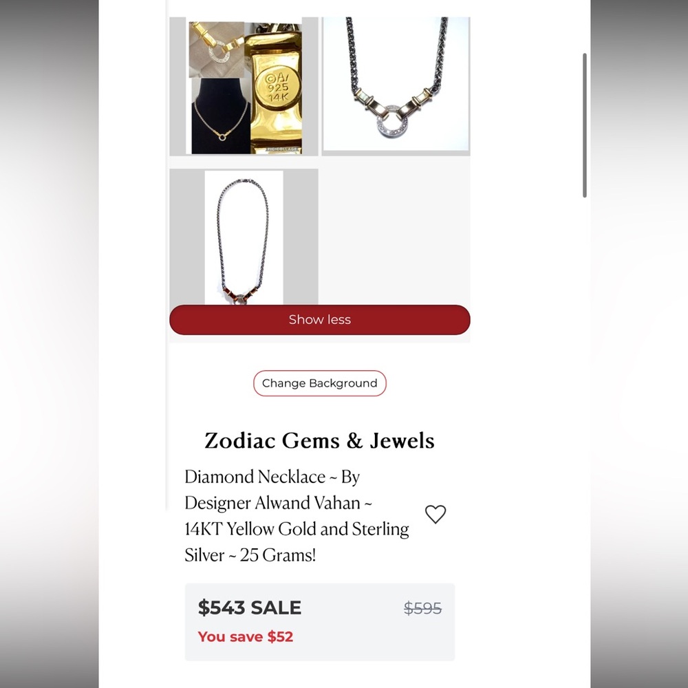14k Gold and silver Chain Necklace - Picture 4 of 6